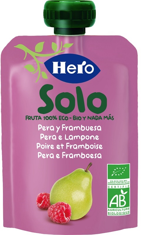 HERO SOLO FRUTTA FRULLATA 100% BIO PERA E LAMPONE 100 G - Farmacia Puddu Baire S.r.l.
