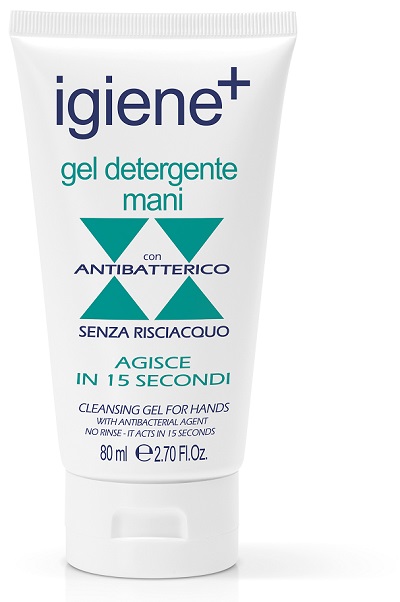 IGIENE+ GEL DETERGENTE MANI ANTIBATTERICO SENZA RISCIACQUO 80 ML - Farmacia Puddu Baire S.r.l.