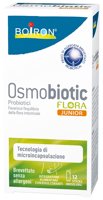 OSMOBIOTIC FLORA JUNIOR 12 STICKS OROSOLUBILI - Farmacia Puddu Baire S.r.l.