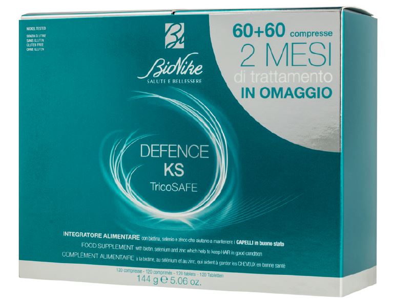 DEFENCE KS TRICOSAFE BIPACK 60 COMPRESSE + 60 COMPRESSE - Farmacia Puddu Baire S.r.l.