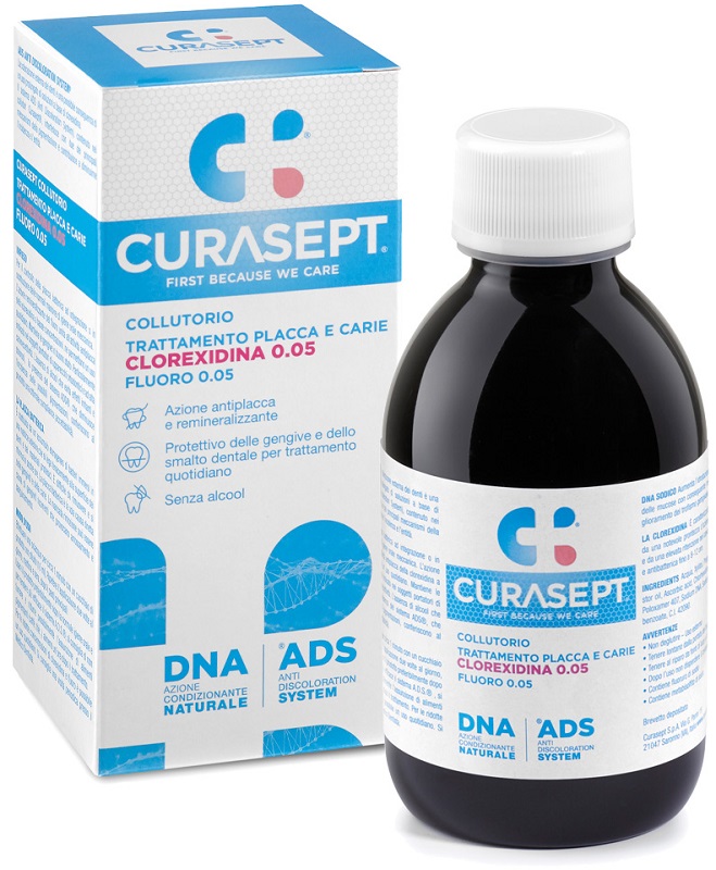 CURASEPT COLLUTORIO 0,05 ADS + DNA 200 ML - Farmacia Puddu Baire S.r.l.
