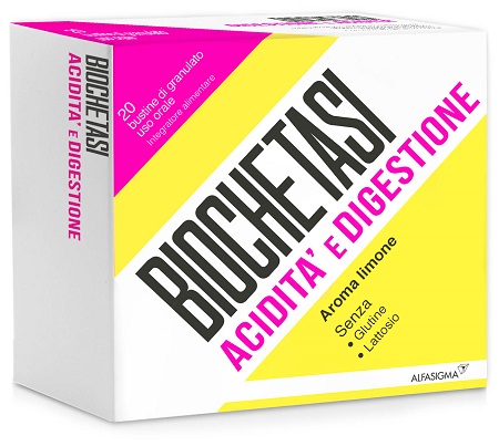BIOCHETASI ACIDITA' E DIGESTIONE 20 BUSTE GRANULATO AROMA LIMONE - Farmacia Puddu Baire S.r.l.