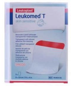 LEUKOMED T PLUS SKIN SENSITIVE MEDICAZIONE POST-OPERATORIA TRASPARENTE MPERMEABILE CON MASSA ADESIVA AL SILICONE 8X10CM 5 PEZZI - Farmacia Puddu Baire S.r.l.