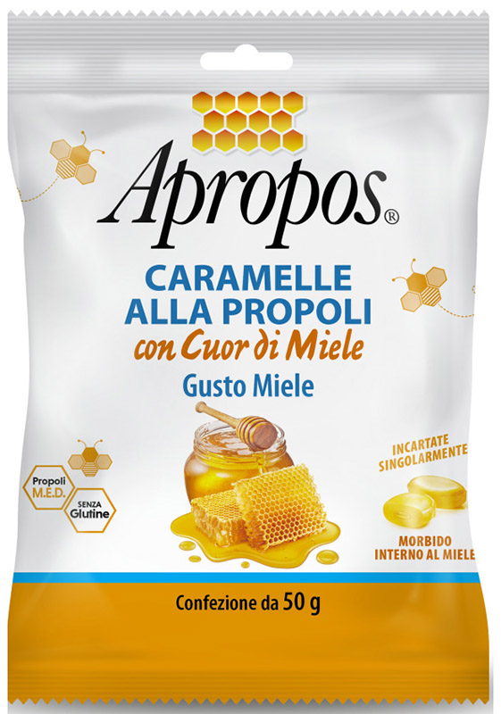APROPOS CARAMELLE DURE MIELE CUOR DI MIELE 50 G - Farmacia Puddu Baire S.r.l.
