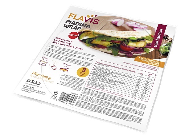 FLAVIS PIADINA WRAP APROTEICA 3 PEZZI DA 80 G - Farmacia Puddu Baire S.r.l.