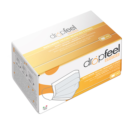 MASCHERINA USO MEDICO DROPFEEL PHARMA MONOUSO TIPO II BIANCA 2 X 25 PEZZI - Farmacia Puddu Baire S.r.l.