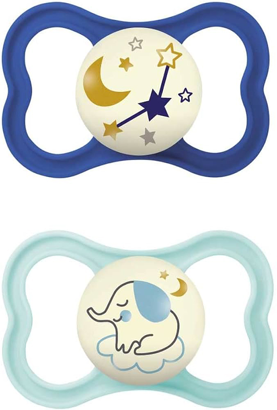 MAM AIR NIGHT SUCCHIETTO 16+ MESI SILICONE MASCHIO 2 PEZZI - Farmacia Puddu Baire S.r.l.