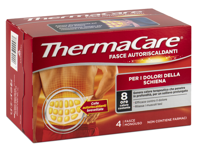 FASCIA AUTORISCALDANTE A CALORE TERAPEUTICO THERMACARE SCHIENA 4 PEZZI - Farmacia Puddu Baire S.r.l.