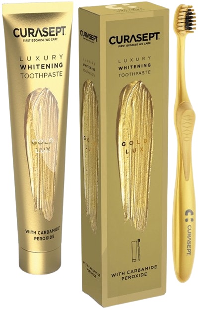 CURASEPT GOLD LUXURY WHITENING DENTIFRICIO 75 ML - Farmacia Puddu Baire S.r.l.