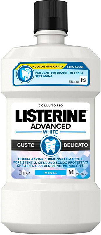 LISTERINE ADVANCED WHITE 500 ML GUSTO DELICATO - Farmacia Puddu Baire S.r.l.