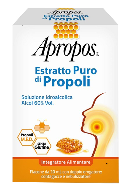 APROPOS ESTRATTO PURO DI PROPOLI SPRAY+CONTAGOCCE 20 ML - Farmacia Puddu Baire S.r.l.