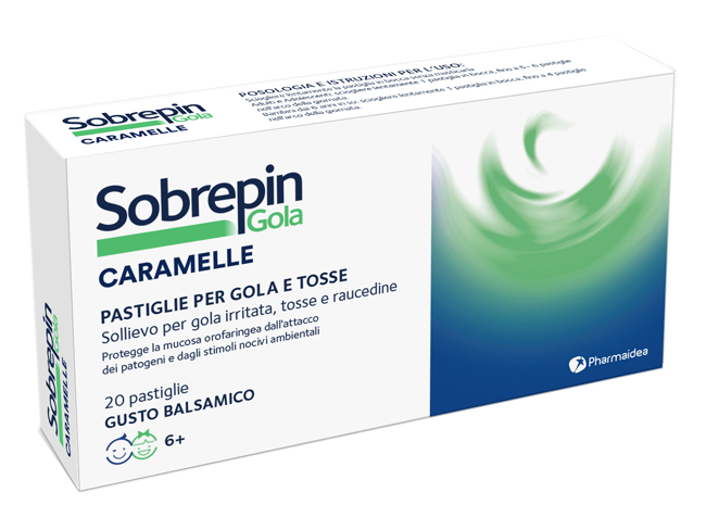 SOBREPIN GOLA CARAMELLE 20 PASTIGLIE GUSTO BALSAMICO - Farmacia Puddu Baire S.r.l.