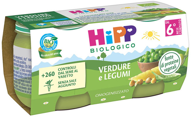 HIPP BIO OMOGENEIZZATO VERDURE/LEGUMI 2X80 G - Farmacia Puddu Baire S.r.l.