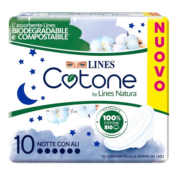 LINES COTONE BIO ULTRA NOTTE 10 PEZZI - Farmacia Puddu Baire S.r.l.