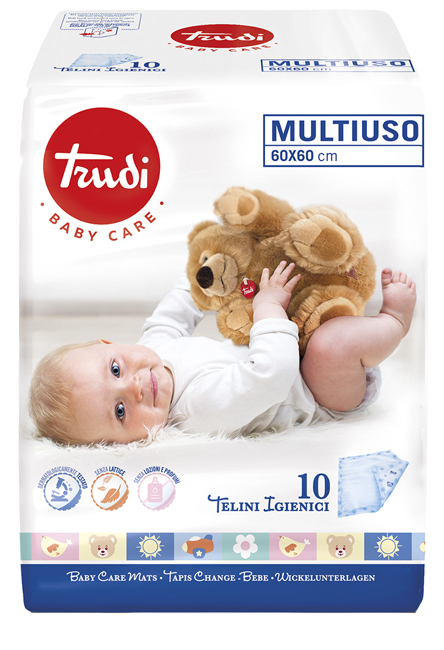 TRUDI BABY CARE TELINI MULTIUSO 60X60 CM 10 PEZZI - Farmacia Puddu Baire S.r.l.