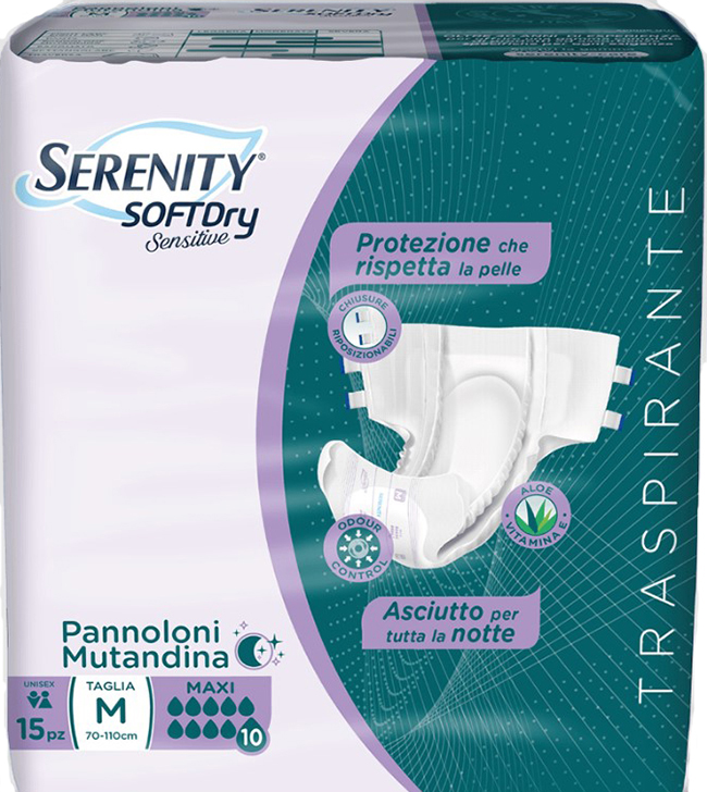 PANNOLONE MUTANDINA SERENITY SD SENSITIVE MAXI M 15 PEZZI - Farmacia Puddu Baire S.r.l.