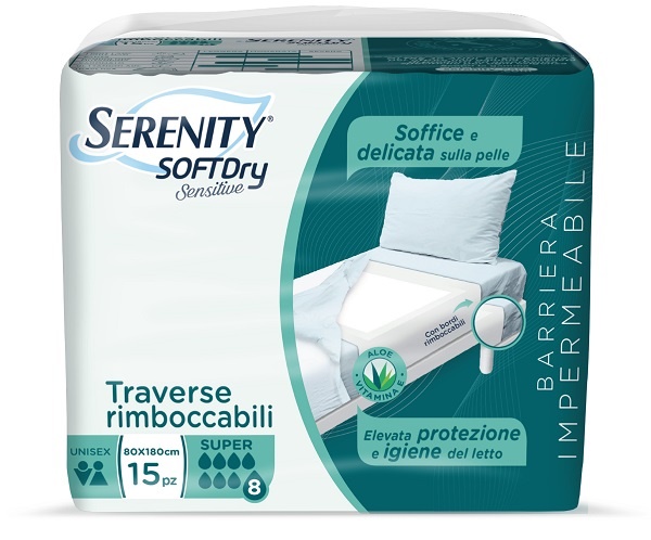 SERENITY TRAVERSA SD SENSIIVE SUPER 80X180 CM 15 PEZZI - Farmacia Puddu Baire S.r.l.