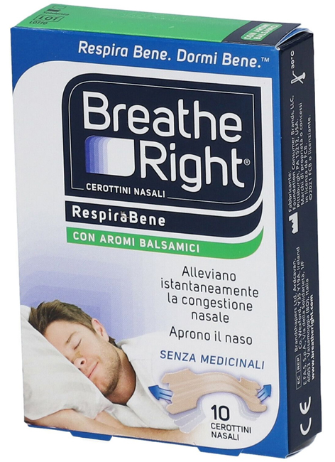 CEROTTI NASALI BREATHE RIGHT BALSAMICI 10 PEZZI - Farmacia Puddu Baire S.r.l.