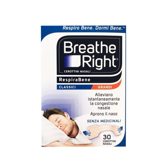 CEROTTI NASALI BREATHE RIGHT CLASSICI GRANDI 30 PEZZI - Farmacia Puddu Baire S.r.l.