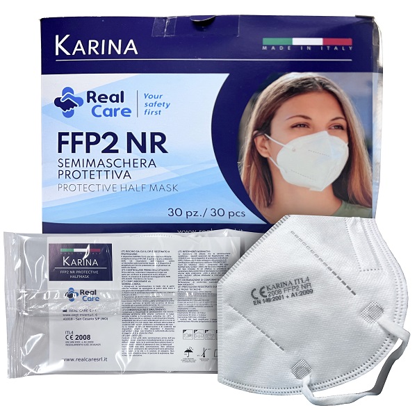 KARINA SEMIMASCHERA FILTRANTE ANTIPOLVERE MONOUSO FFP2 BIANCO 30 PEZZI - Farmacia Puddu Baire S.r.l.