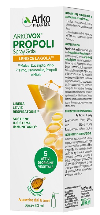 ARKOVOX PROPOLI SPRAY 30 ML - Farmacia Puddu Baire S.r.l.