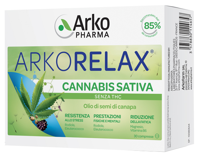 ARKORELAX CANNABIS SATIVA 30 COMPRESSE - Farmacia Puddu Baire S.r.l.