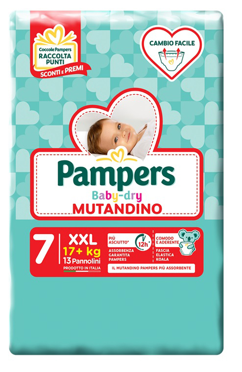 PANNOLINI MUTANDADINA PAMPERS BABYDRY XXL SP 13 PEZZI - Farmacia Puddu Baire S.r.l.
