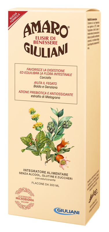 AMARO GIULIANI ELISIR BENESSERE 300 ML NUOVA FORMULA - Farmacia Puddu Baire S.r.l.