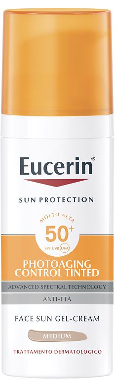 EUCERIN SUN PHOTOAGING CONTROL TINTED GEL CREME SPF50+ MEDIUM 50 ML - Farmacia Puddu Baire S.r.l.