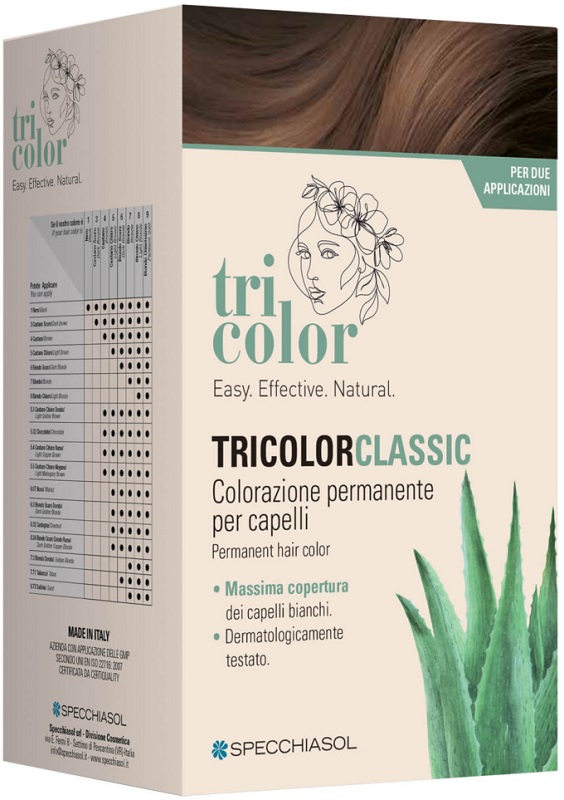 TRICOLOR CLASSIC 5,3 CACAO 2 TUBI 50 ML + 2 SHAKER 50 ML + 4 BUSTINE 8 ML - Farmacia Puddu Baire S.r.l.