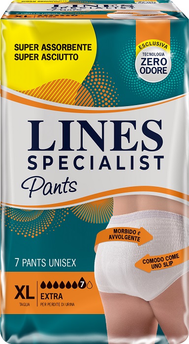 PANNOLONE MUTANDINA LINES SPECIALIST UNISEX EXTRA XL 7 PEZZI - Farmacia Puddu Baire S.r.l.