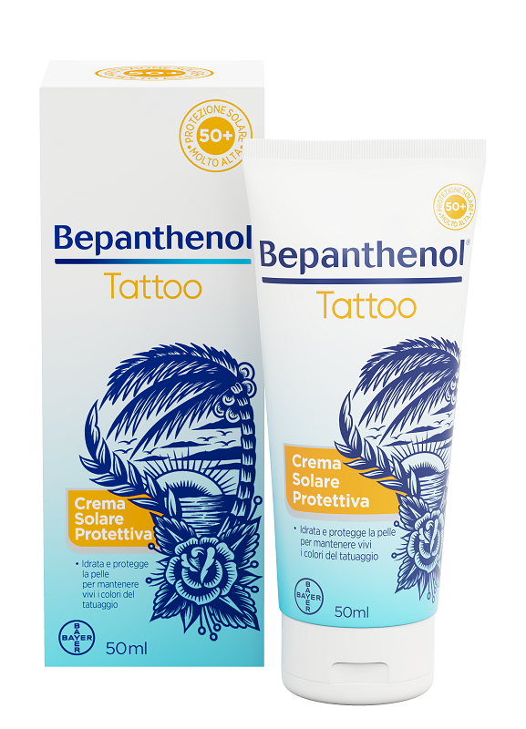 BEPANTHENOL TATTOO CREMA SOLARE PROTETTIVA SPF50+ 50 ML - Farmacia Puddu Baire S.r.l.