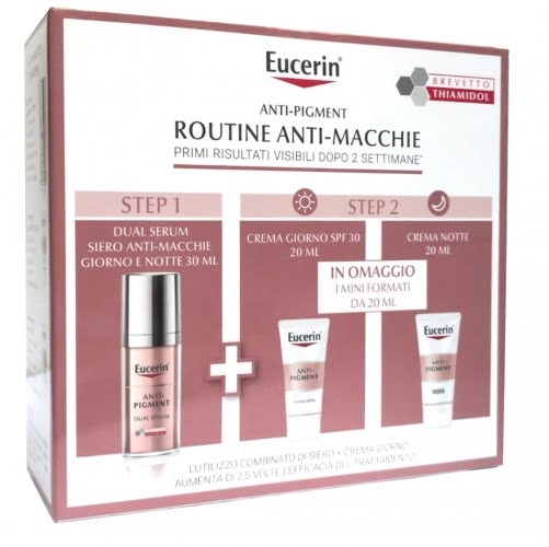 EUCERIN ANTI-PIGMENT ROUTINE PACK 1 DUAL SERUM 30 ML + 1 CREMA GIORNO 20 ML + 1 CREMA NOTTE 20 ML - Farmacia Puddu Baire S.r.l.
