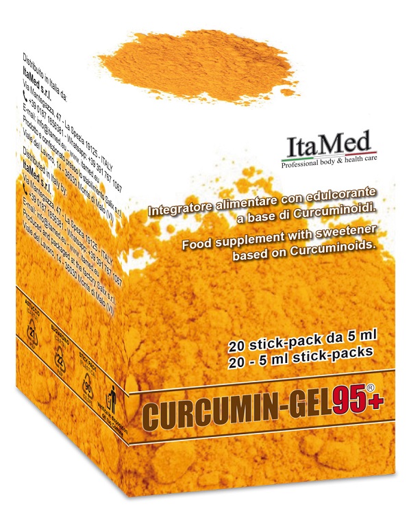 CURCUMIN GEL 95+ 20 BUSTINE STICK PACK MONODOSE DA 5 ML AROMA LAMPONE - Farmacia Puddu Baire S.r.l.