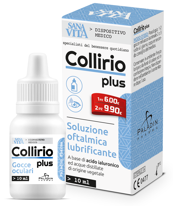 GOCCE OCULARI SANAVITA COLLIRIO PLUS 10 ML - Farmacia Puddu Baire S.r.l.