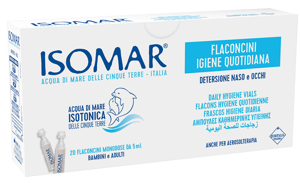 ISOMAR SOLUZIONE ISOTONICA ACQUA MARE IGIENE QUOTIDIANA 20 FLACONCINI MONODOSE 5 ML - Farmacia Puddu Baire S.r.l.