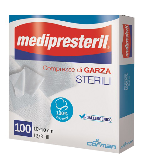 GARZA COMPRESSA MEDIPRESTERIL 12/8 FU 10X10CM 100 PEZZI - Farmacia Puddu Baire S.r.l.