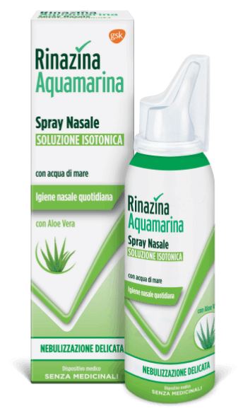 RINAZINA AQUAMARINA FAMILY SPRAY NASALE ISOTONICO DELICATO 100 ML - Farmacia Puddu Baire S.r.l.