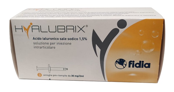 SIRINGA INTRA-ARTICOLARE HYALUBRIX ACIDO IALURONICO 1,5% 30 MG 2 ML 3 PEZZI NO ETO - Farmacia Puddu Baire S.r.l.