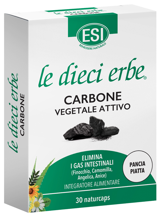 ESI LE DIECI ERBE CARBONE VEGETALE ATTIVO 30 NATURCAPS - Farmacia Puddu Baire S.r.l.