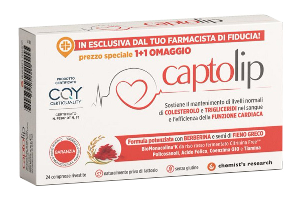 CAPTOLIP NEW FORMULA 24 COMPRESSE RIVESTITE - Farmacia Puddu Baire S.r.l.