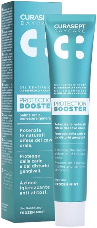 CURASEPT DAYCARE DENTIFRICIO PROTECTION BOOSTER FROZEN MINT 75 ML - Farmacia Puddu Baire S.r.l.