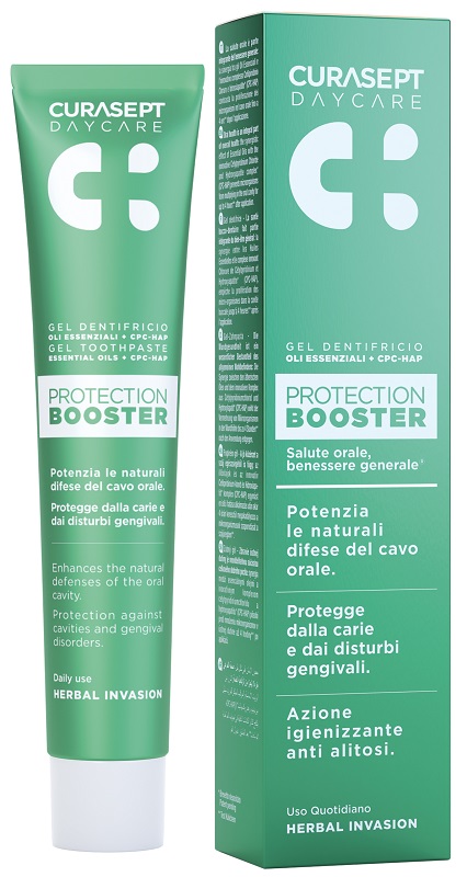 CURASEPT DAYCARE DENTIFRICIO PROTECTION BOOSTER HERBAL INVASION 75 ML - Farmacia Puddu Baire S.r.l.
