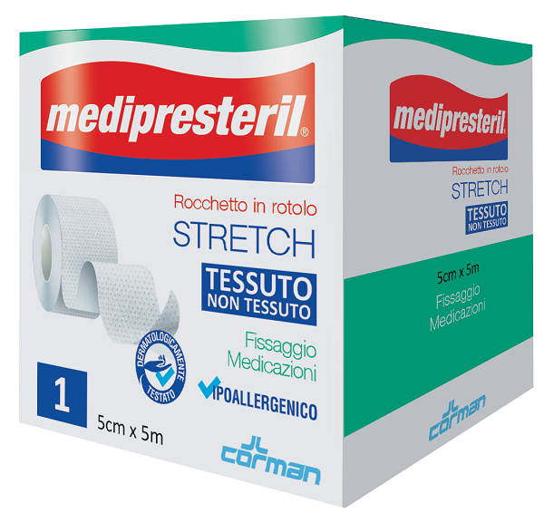 MEDIPRESTERIL ROCCHETTO ROTOLO STRETCH TESSUTO NON TESSUTO 5 CM X 500 CM - Farmacia Puddu Baire S.r.l.
