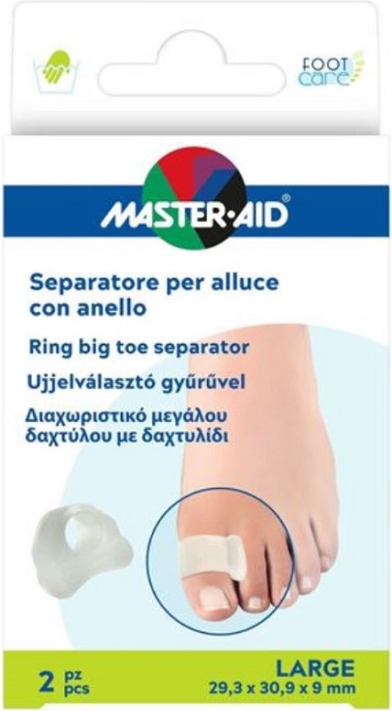 SEPARATORE ALLUCE MASTER-AID FOOTCARE CON ANELLO LARGE 2 PEZZI D4 - Farmacia Puddu Baire S.r.l.