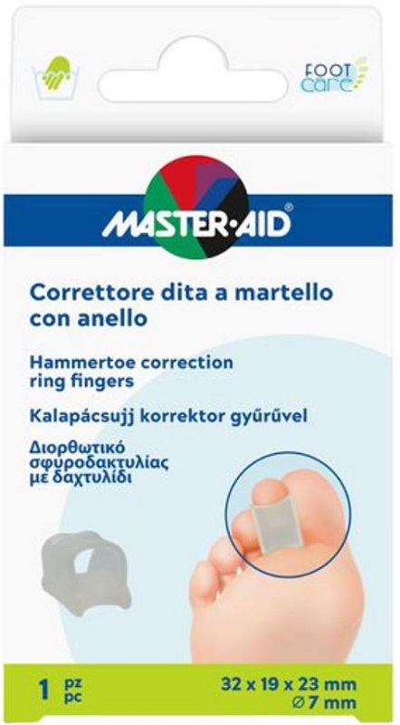 CORRETTORE DITA A MARTELLO MASTER-AID FOOTCARE CON ANELLO 1 PEZZO C14 - Farmacia Puddu Baire S.r.l.