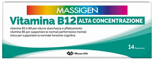 MASSIGEN VITAMINA B12 ALTA CONCENTRAZIONE 14 FLACONCINI - Farmacia Puddu Baire S.r.l.