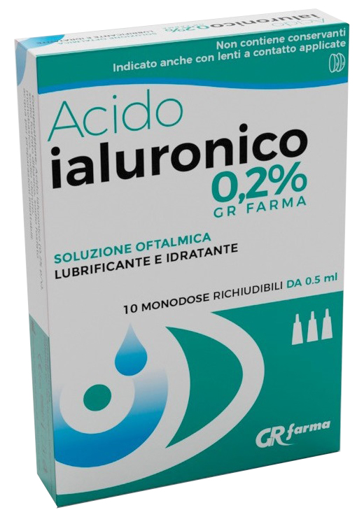 SOLUZIONE OFTALMICA LUBRIFICANTE E IDRATANTE ACIDO IALURONICO 0,2% 10 MONODOSE RICHIUDIBILI DA 0,5 ML - Farmacia Puddu Baire S.r.l.