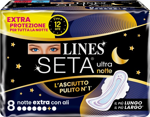 LINES SETA ULTRA ASSORBENTI NOTTE 8 PEZZI - Farmacia Puddu Baire S.r.l.