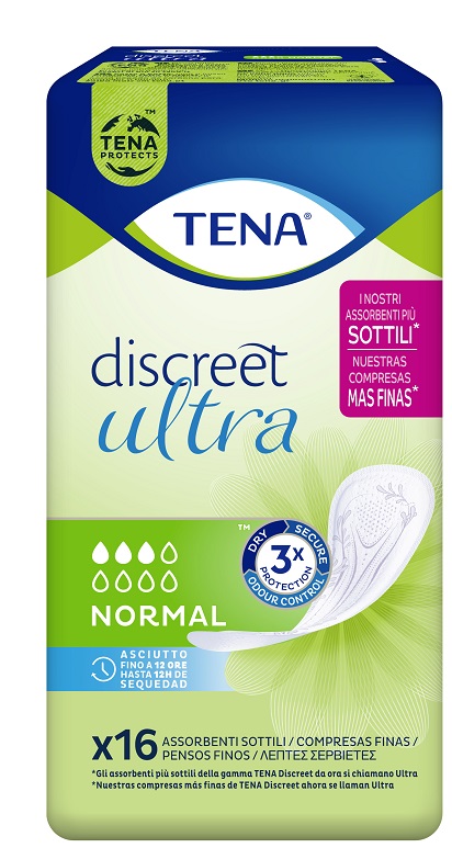 PANNOLONE SAGOMATO TENA DISCREET ULTRA NORMAL 16 PEZZI - Farmacia Puddu Baire S.r.l.